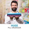 Extra Large Pill Organizer XXL Pill Box 7 Day Weekly Pill Organizer with AM PM Large Compartments Jumbo Pill Holder for Vitamins Huge Medicine Organiz